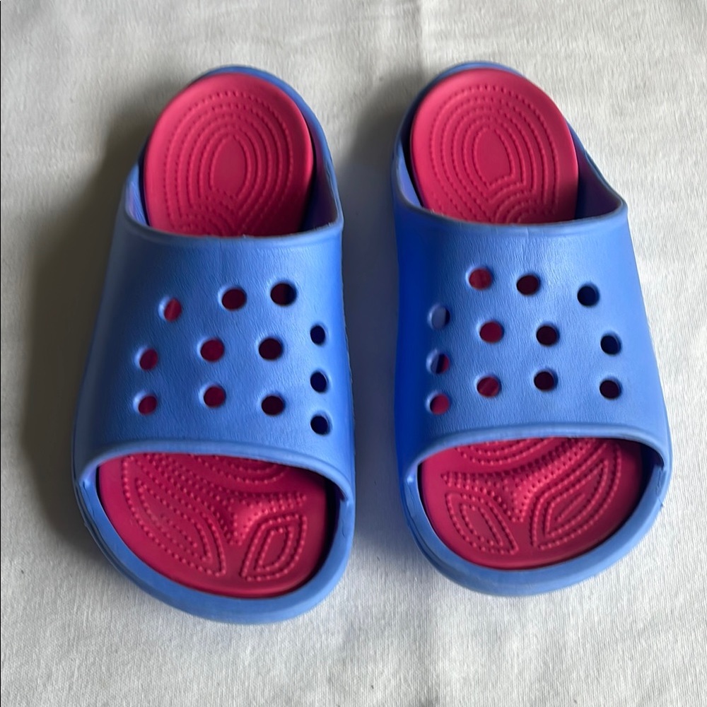 Blue and Pink Slide Sandals women’s size 8